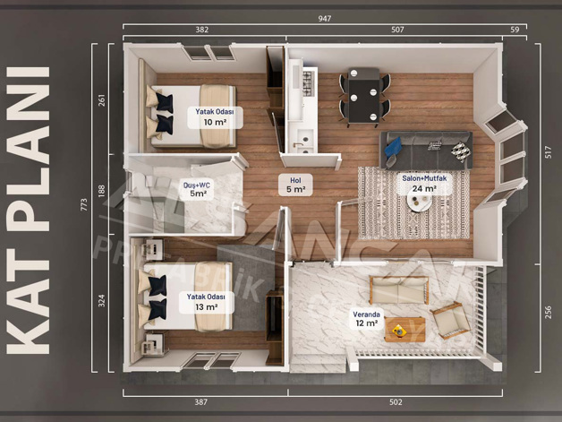 70 M2 Prefabrik Ev