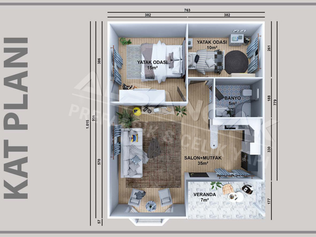 75 M2 Çelik Ev