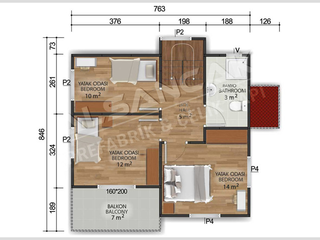 116 M2 Dublex Çelik Ev